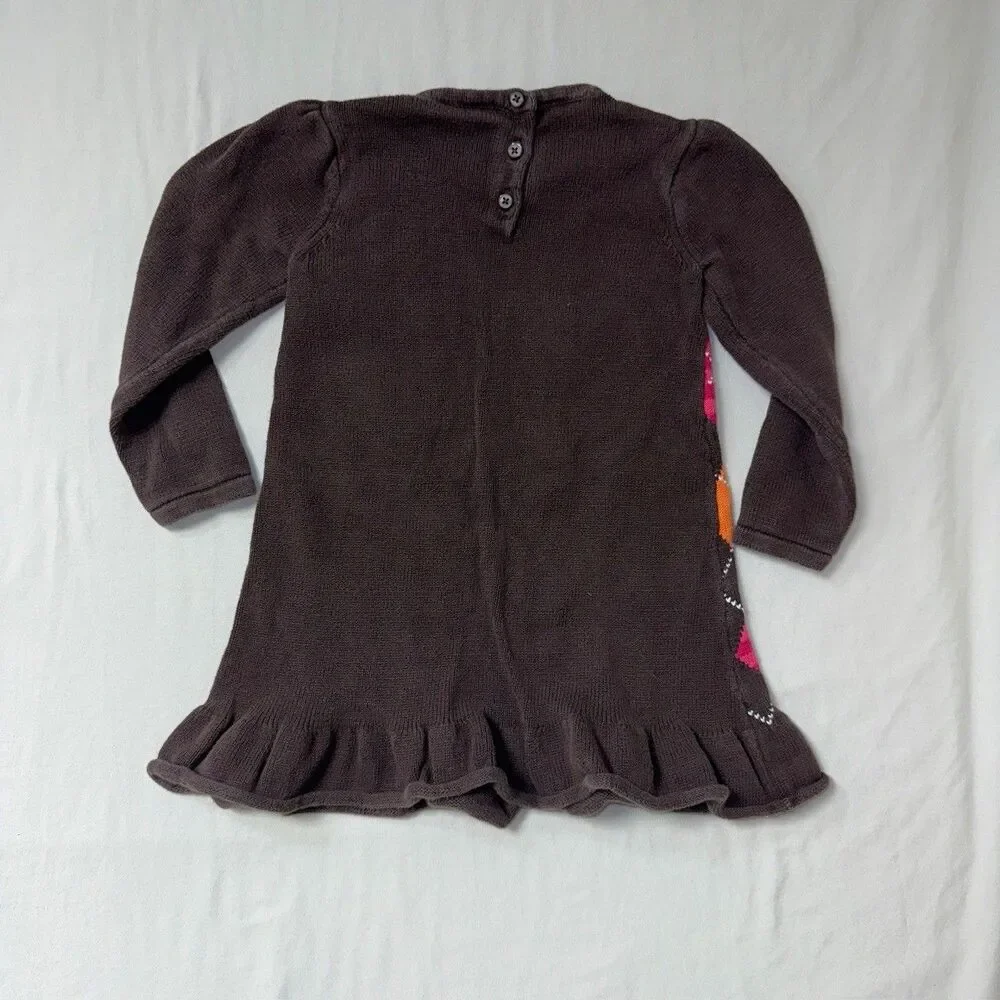 Gymboree Dress Girls 4T Pink Argyle Fall Winter Aline Ruffle Hem Classic Preppy